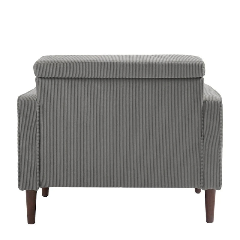 Modern Upholstered Accent Chairs, Corduroy Wide Armchairs For Living Room