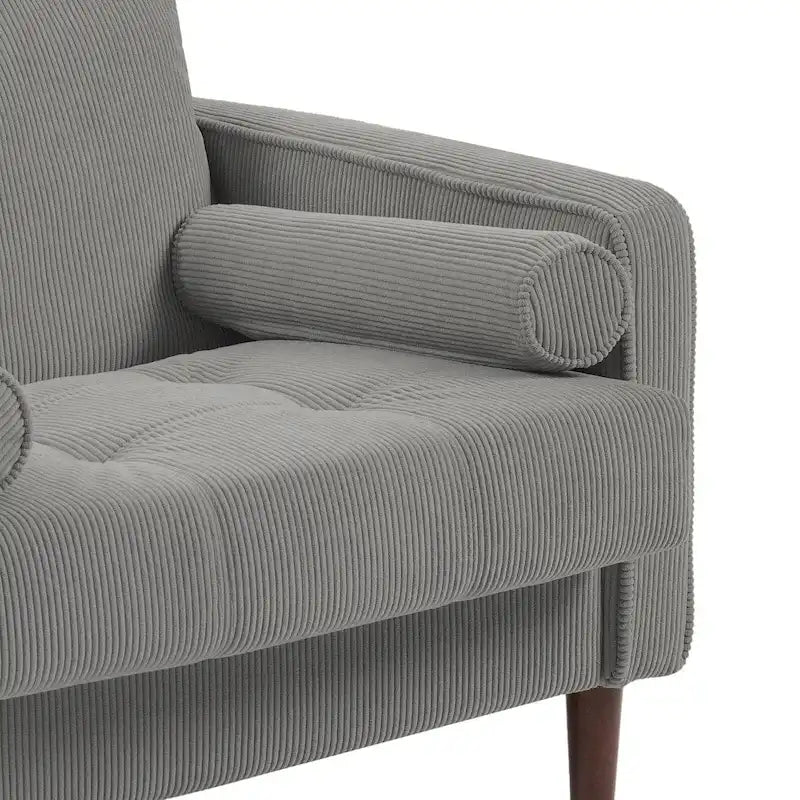 Modern Upholstered Accent Chairs, Corduroy Wide Armchairs For Living Room