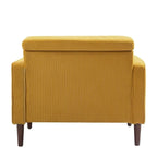 Modern Upholstered Accent Chairs, Corduroy Wide Armchairs For Living Room