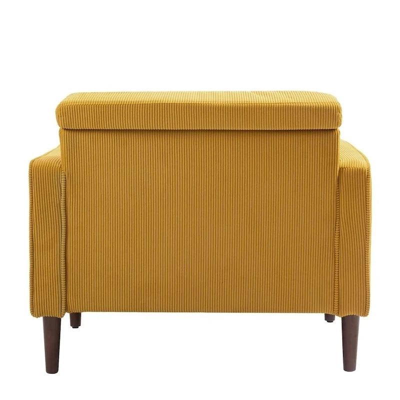 Modern Upholstered Accent Chairs, Corduroy Wide Armchairs For Living Room