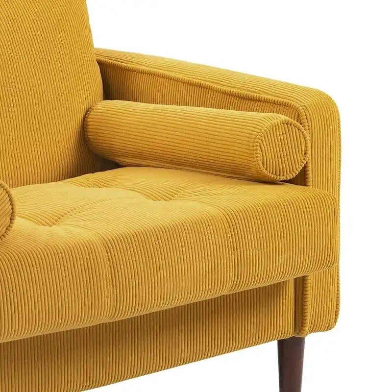 Modern Upholstered Accent Chairs, Corduroy Wide Armchairs For Living Room
