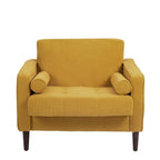 Modern Upholstered Accent Chairs, Corduroy Wide Armchairs For Living Room