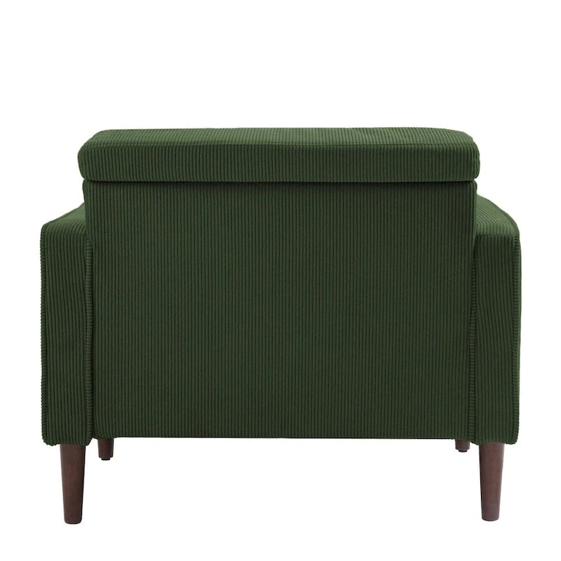 Modern Upholstered Accent Chairs, Corduroy Wide Armchairs For Living Room