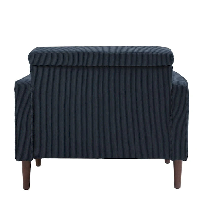 Modern Upholstered Accent Chairs, Corduroy Wide Armchairs For Living Room