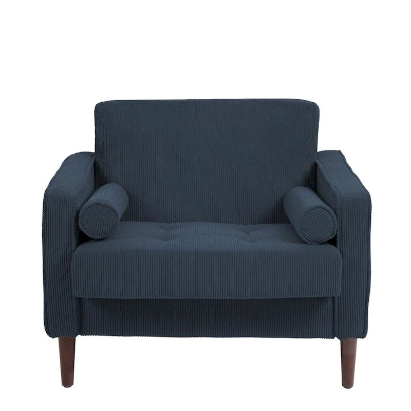 Modern Upholstered Accent Chairs, Corduroy Wide Armchairs For Living Room