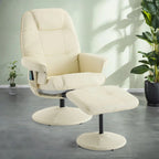PU Leather 360 Swivel Massage Recliner Chair with Ottoman, Massage and Heated Seat, 140 Adjustable Backrest