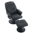 PU Leather 360 Swivel Massage Recliner Chair with Ottoman, Massage and Heated Seat, 140 Adjustable Backrest