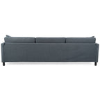 Grey 107.87 Removable Cushion 4 Seater Sectional Sofa with Movable Ottoman, Storage Armrest Bag