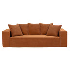 88.97 Corduroy Modular 3-Seater Sofa with 5 Toss Pillows and Spacious Design
