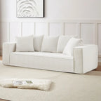 88.97 Corduroy Modular 3-Seater Sofa with 5 Toss Pillows and Spacious Design