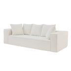88.97 Corduroy Modular 3-Seater Sofa with 5 Toss Pillows and Spacious Design