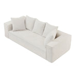 88.97 Corduroy Modular 3-Seater Sofa with 5 Toss Pillows and Spacious Design