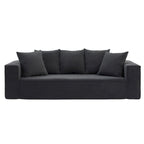 88.97 Corduroy Modular 3-Seater Sofa with 5 Toss Pillows and Spacious Design