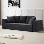 88.97 Corduroy Modular 3-Seater Sofa with 5 Toss Pillows and Spacious Design