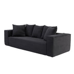 88.97 Corduroy Modular 3-Seater Sofa with 5 Toss Pillows and Spacious Design