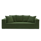 88.97 Corduroy Modular 3-Seater Sofa with 5 Toss Pillows and Spacious Design