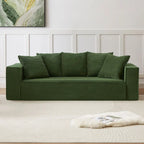 88.97 Corduroy Modular 3-Seater Sofa with 5 Toss Pillows and Spacious Design