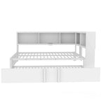Full Metal Daybed with Trundle, Storage Cabinets, and USB Ports