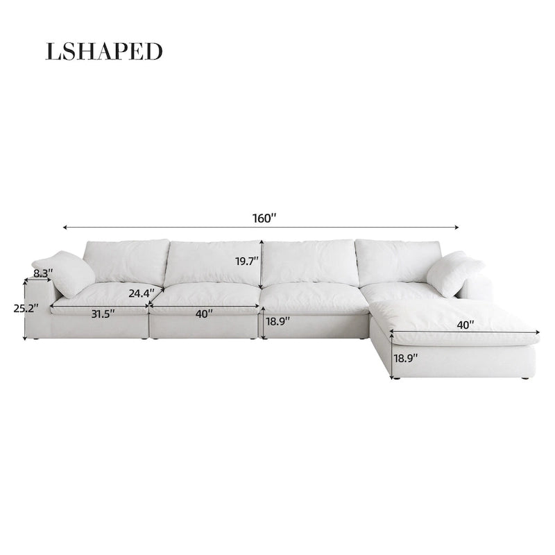 Large Size Modular Cloud Sofa Down Sofa Bed for Living Room