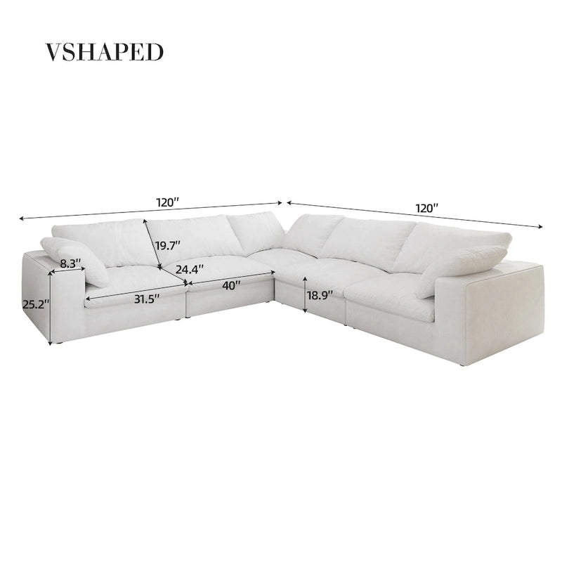 Large Size Modular Cloud Sofa Down Sofa Bed for Living Room