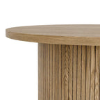 Tambour Design Round Coffee Table with Storage Shelf