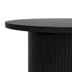 Tambour Design Round Coffee Table with Storage Shelf