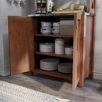 Yeer Rustic Walnut Wood Multi-storage Hutch by Furniture of America