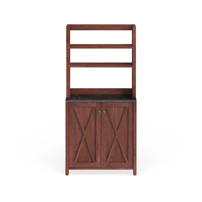Yeer Rustic Walnut Wood Multi-storage Hutch by Furniture of America
