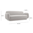 Kandor Textured Velvet Sofa - 84.7W x 34.3D x 32.1H