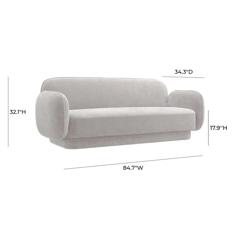Kandor Textured Velvet Sofa - 84.7W x 34.3D x 32.1H