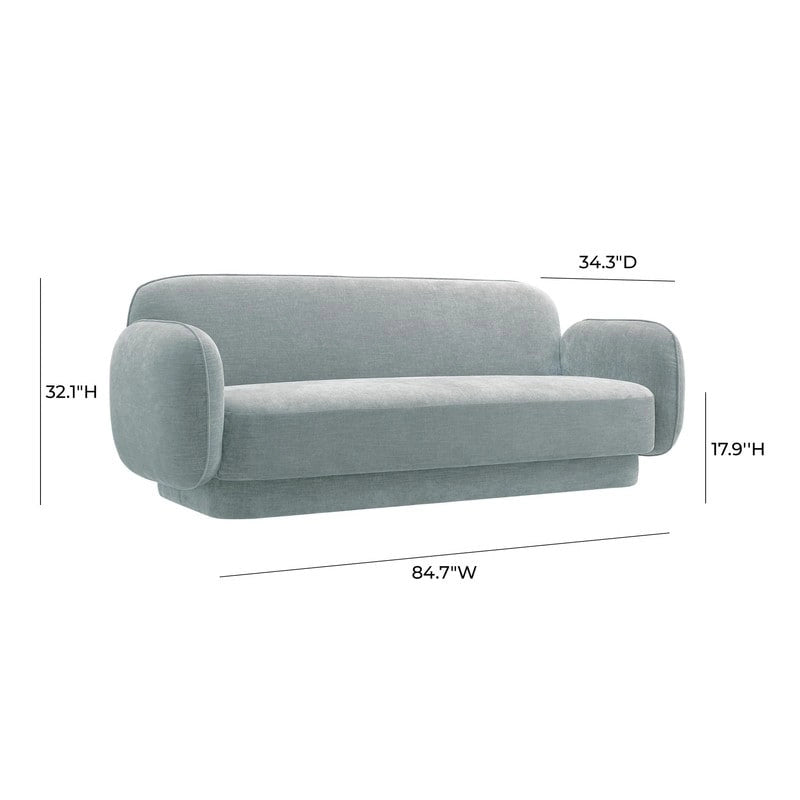Kandor Textured Velvet Sofa - 84.7W x 34.3D x 32.1H