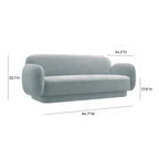 Kandor Textured Velvet Sofa - 84.7W x 34.3D x 32.1H