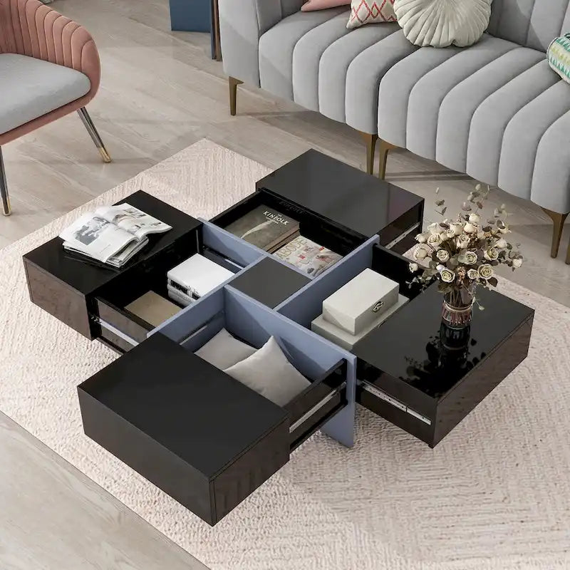 On-Trend Modern Design Coffee Table with Hidden Storage - 31.50 x 31.50 x 13.80