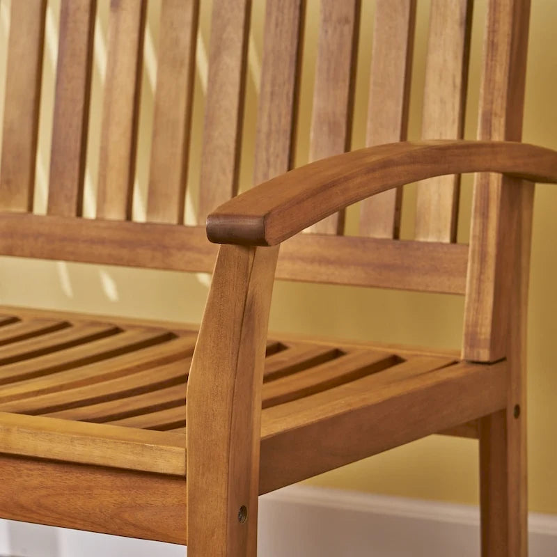 Amina Acacia Wood Patio Glider by Christopher Knight Home