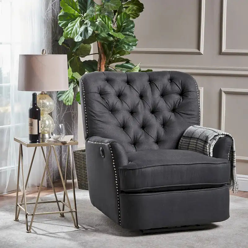 Salomo Tufted Fabric Power Recliner by Christopher Knight Home