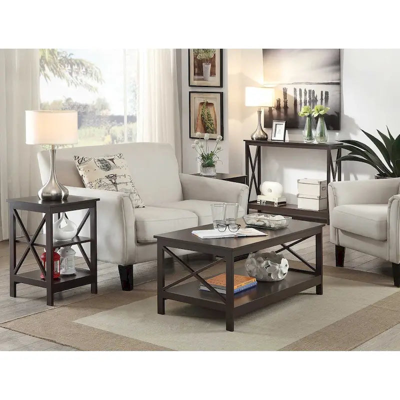 Convenience Concepts Oxford End Table with Shelves