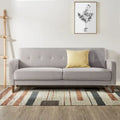ADAIR Modern Tufted Linen Sofa with Armrest Pockets by Crown Comfort