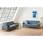 ADAIR Modern Tufted Linen Sofa with Armrest Pockets by Crown Comfort