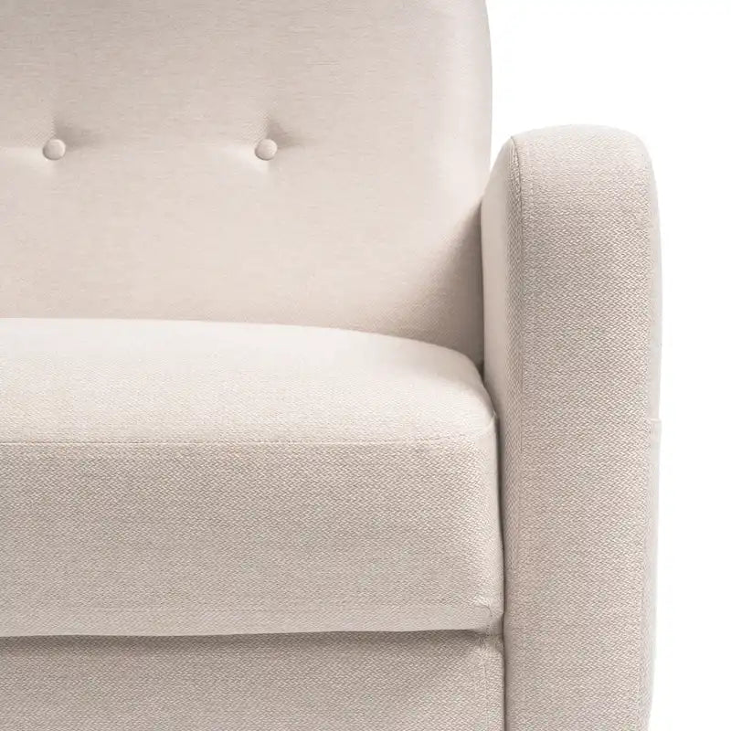 ADAIR Modern Tufted Linen Sofa with Armrest Pockets by Crown Comfort