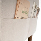 ADAIR Modern Tufted Linen Sofa with Armrest Pockets by Crown Comfort