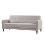 ADAIR Modern Tufted Linen Sofa with Armrest Pockets by Crown Comfort
