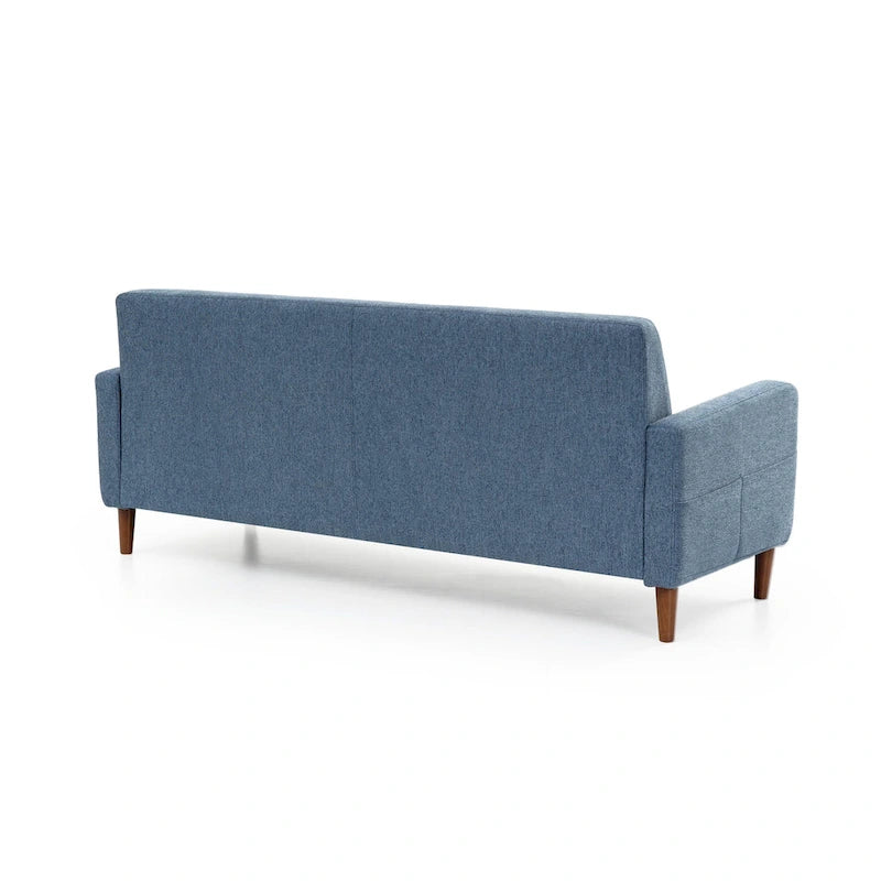 ADAIR Modern Tufted Linen Sofa with Armrest Pockets by Crown Comfort