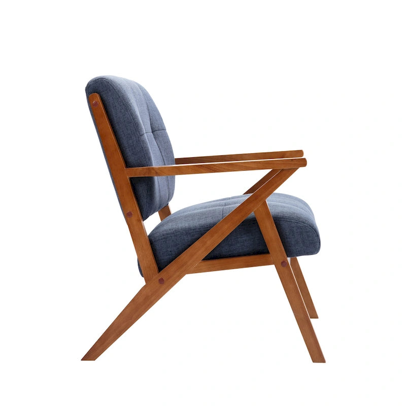 Porthos Home Earla Tufted Fabric Accent Chair with Wooden Legs and Armrests