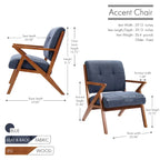 Porthos Home Earla Tufted Fabric Accent Chair with Wooden Legs and Armrests