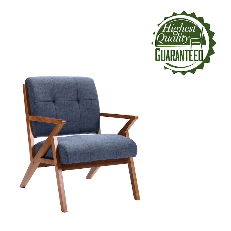 Porthos Home Earla Tufted Fabric Accent Chair with Wooden Legs and Armrests