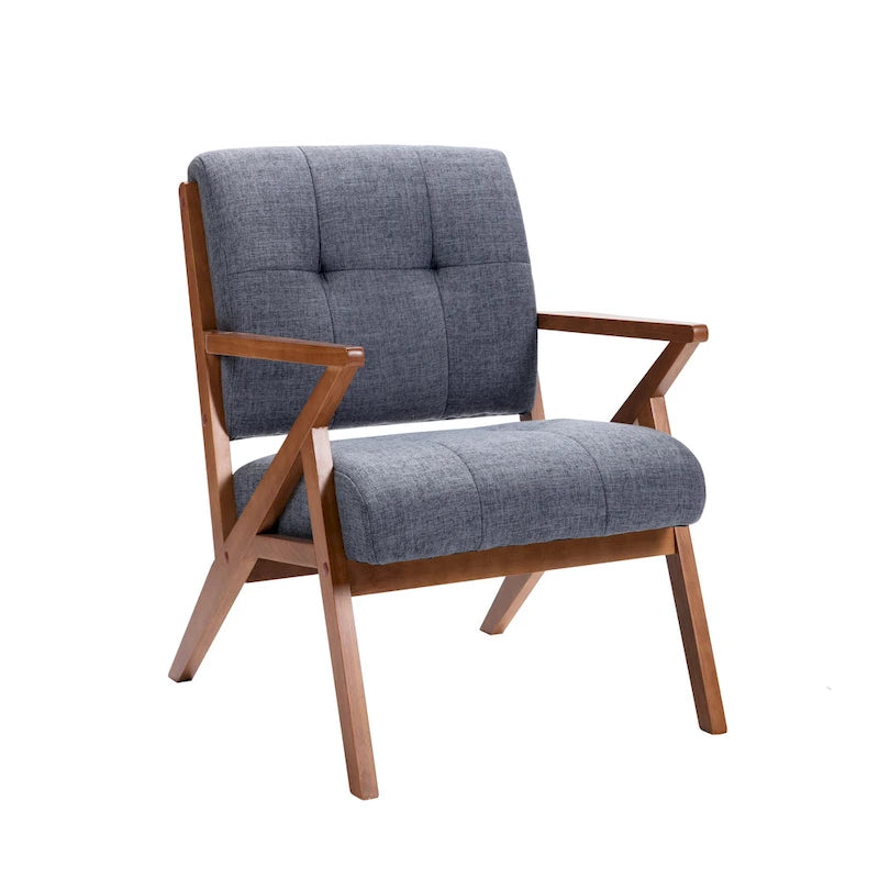 Porthos Home Earla Tufted Fabric Accent Chair with Wooden Legs and Armrests