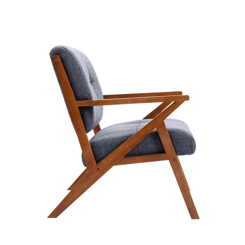 Porthos Home Earla Tufted Fabric Accent Chair with Wooden Legs and Armrests