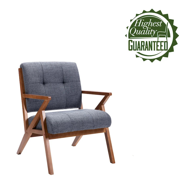 Porthos Home Earla Tufted Fabric Accent Chair with Wooden Legs and Armrests