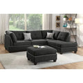 Bobkona Chaise Upholstered 3-piece Reversible Sectional Sofa Set