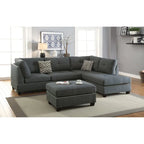 Bobkona Chaise Upholstered 3-piece Reversible Sectional Sofa Set